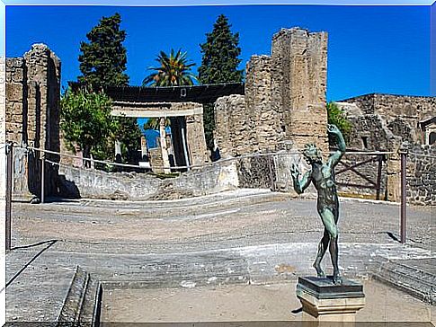 Faun statue in Pompeii